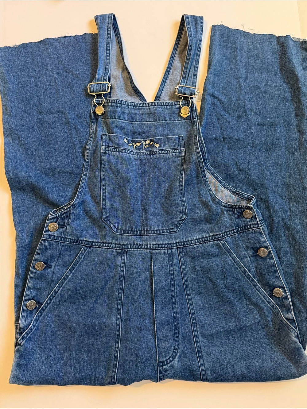 Cherokee Blue Denim Women's Short Overalls Romper